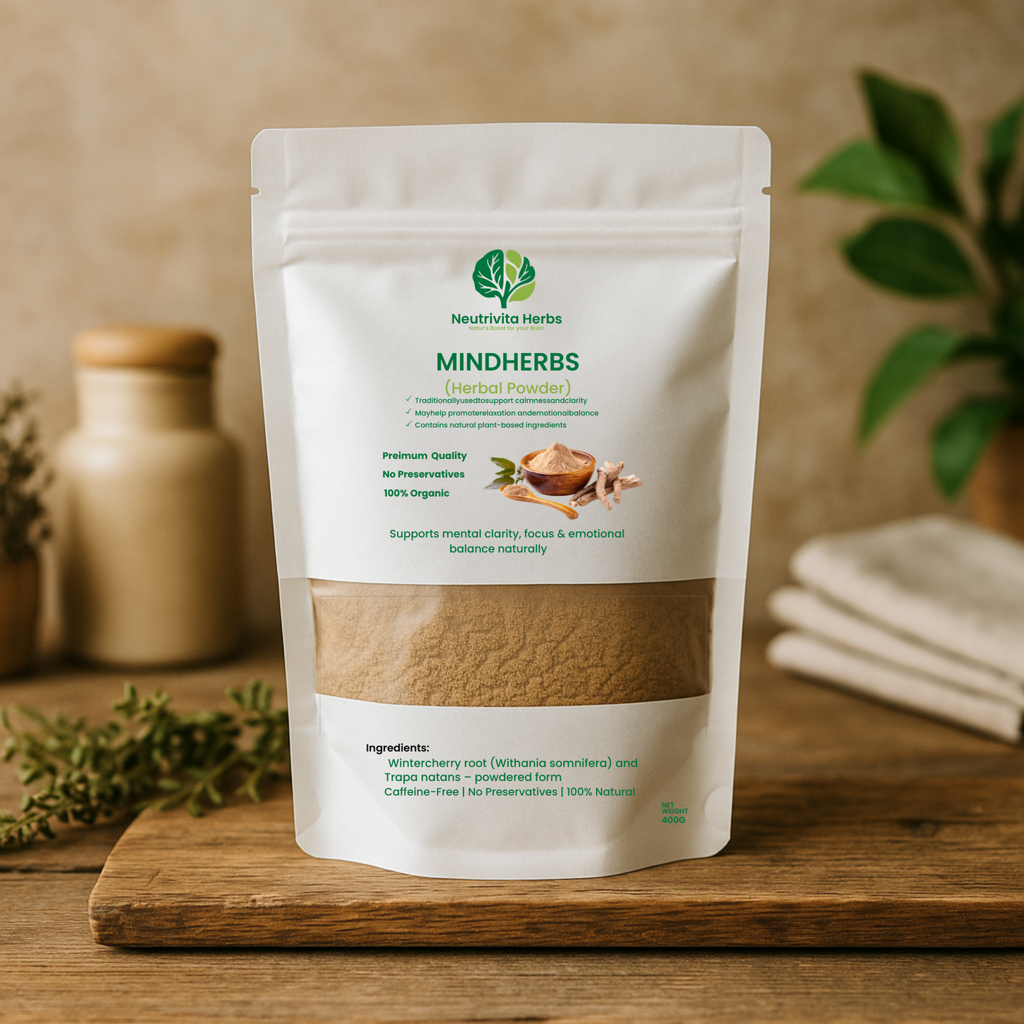 Natural Herbal Powder for Brain & Emotional Wellness