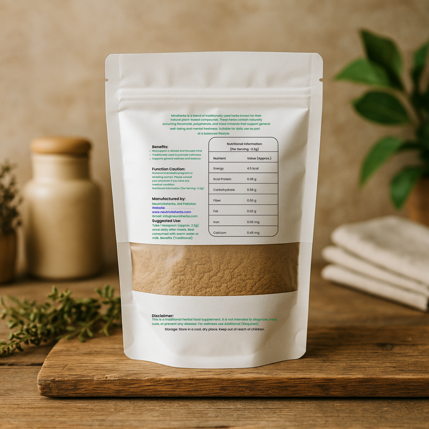 Natural Herbal Powder for Brain & Emotional Wellness